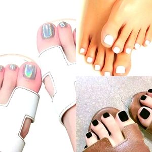 3 pairs (24 pieces per colour) - fake toenails with adhesive and nail file